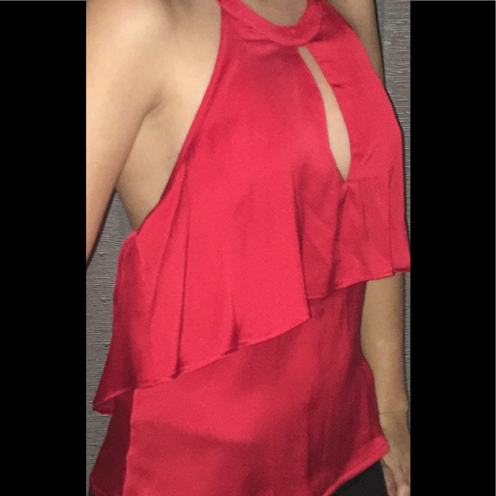 Glam red halter top